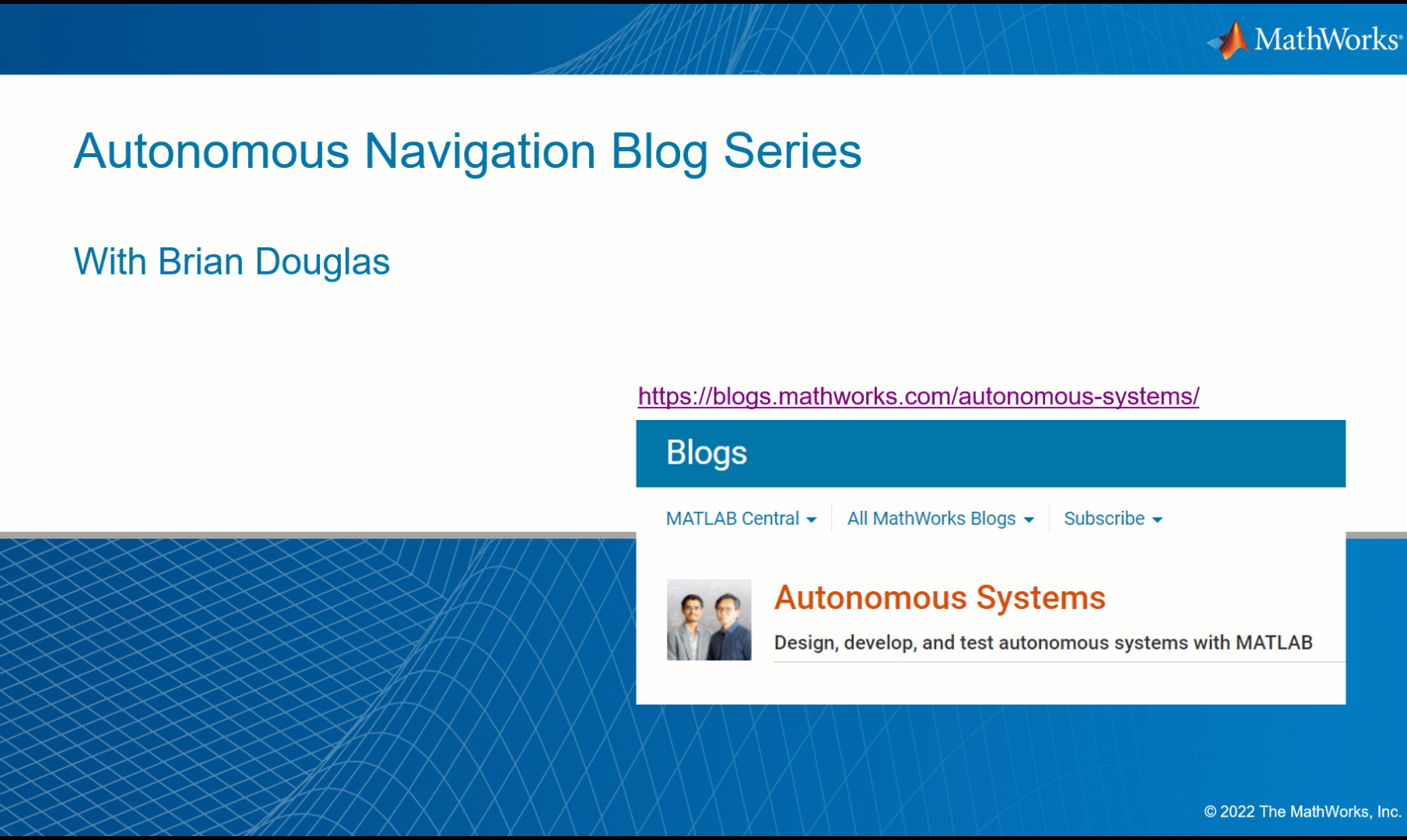 Autonomous Navigation Blog Series Content