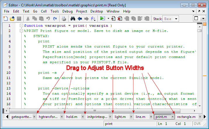 Adjusting Button Widths with Bar at Bottom