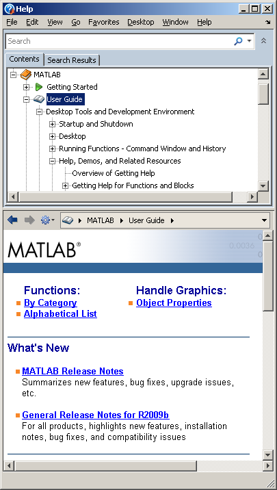 R2009b Help Browser Narrow Layout