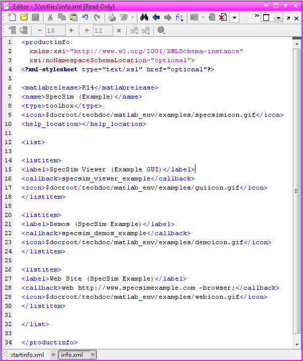 info.xml File