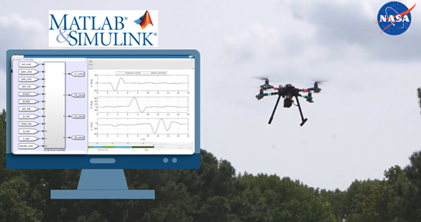 Nasa's drone flying with a controller designed and deployed with MATLAB and Simulink