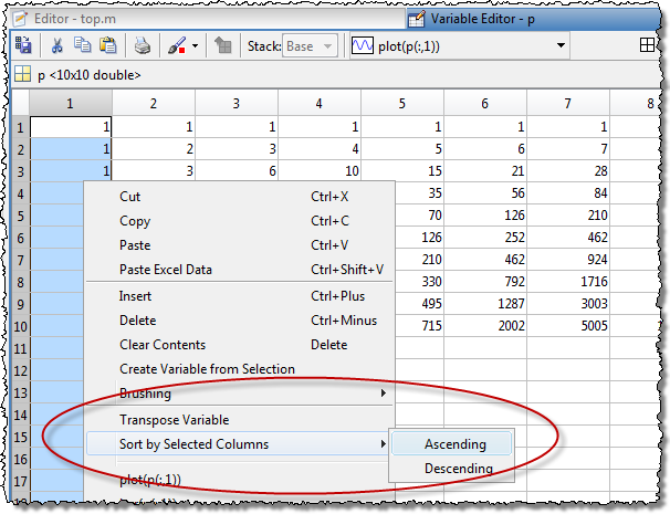 matlab sort