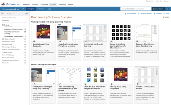 Matlab deep learning store example