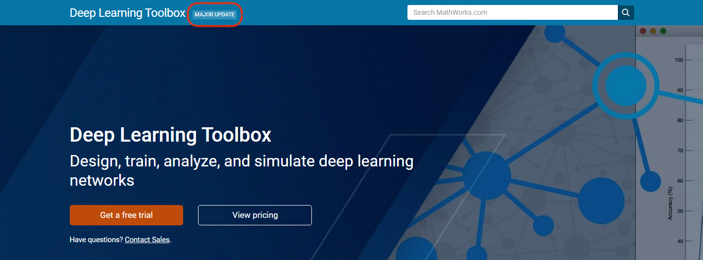 MATLAB Deep Learning Toolbox product page