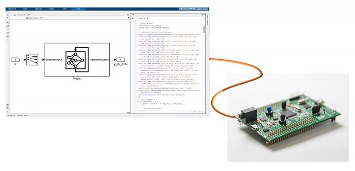 Automatic code generation for deep learning model deployed to PCB