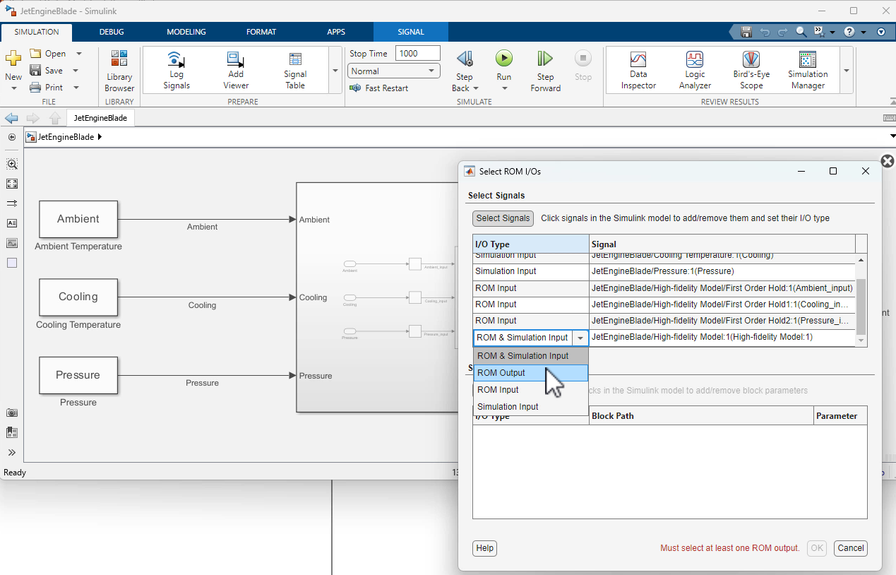 UI to select ROM inputs and ouputs