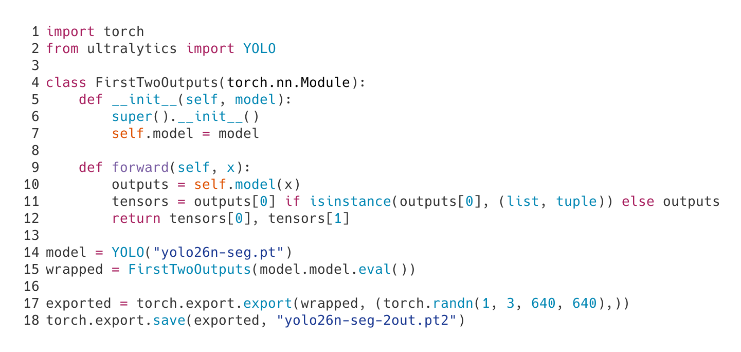 Python export wrapper for YOLOv26 nano