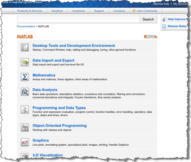 New MATLAB Documentation Center