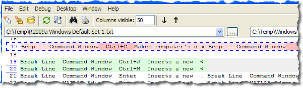 Comparison of two keyboard shortcut sets