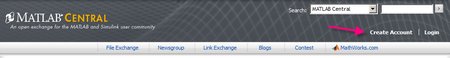 Create an account on MATLAB Central