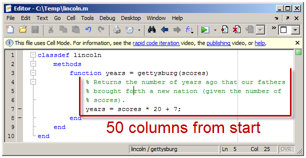 matlab comment bracket