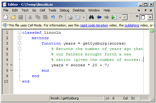 matlab comment new script file