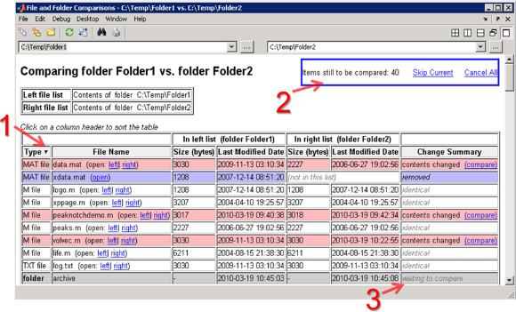 File and Folder Comparisons, new features