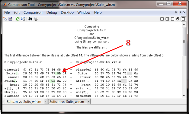 Comparison of binary files