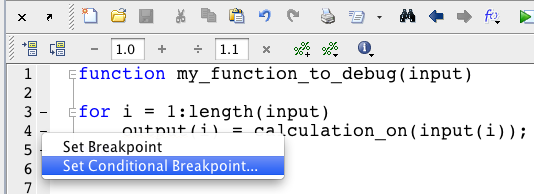 Set Conditional Breakpoint