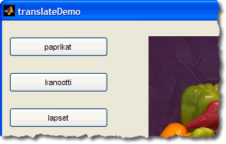 demo GUI in Finnish