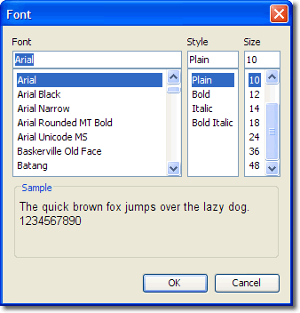 uisetfont font picker