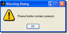 warndlg Warning Dialog