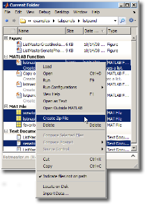 Create a Zip in the MATLAB current folder
