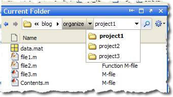 Current Folder address bar