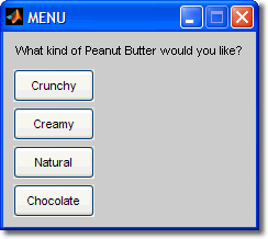 menu for peanut butters