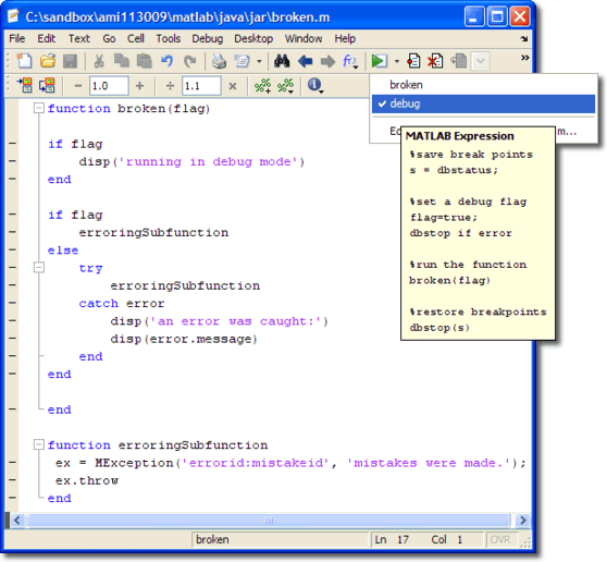 run code in matlab for mac