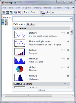 Plot Selector in the Workspace Browser