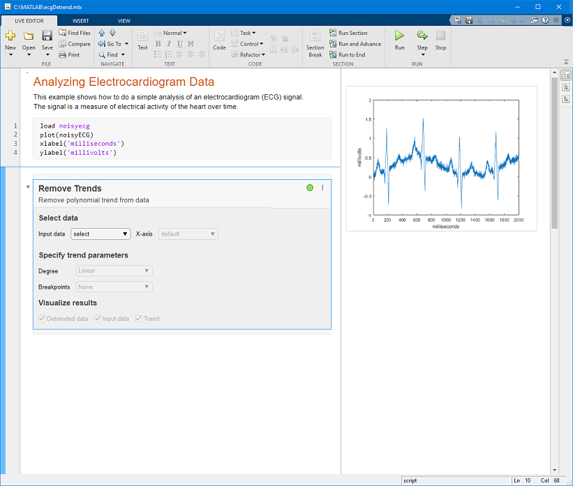 detrend matlab