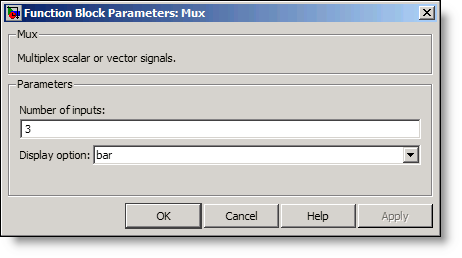 Mux block dialog