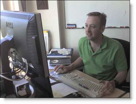 Seth at his desk