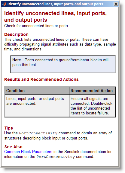 The Model Advisor help opens in a separate documentation window