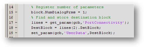 Block setup code