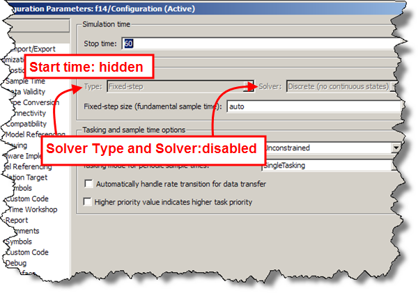 Disabling and hiding stuff in the configuration prarameters