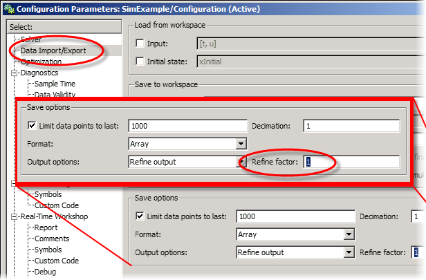 Configuration Parameters refine factor