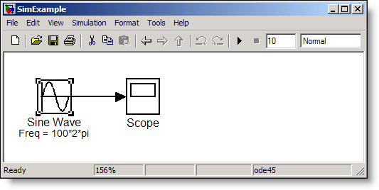 The Simplest Simulink model, just a Sine Wave