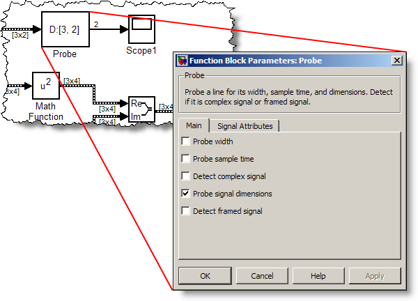 Probe block parameters