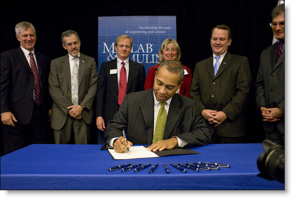 Governor Patrick signing the executive order to establish the STEM Advisory Council