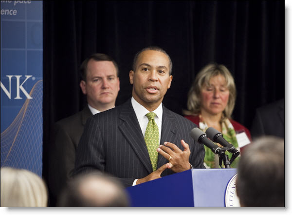 Governor Deval Patrick speeking about the STEM Advisory Council at the MathWorks