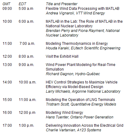 MathWorks Energy Virtual Conference Agenda