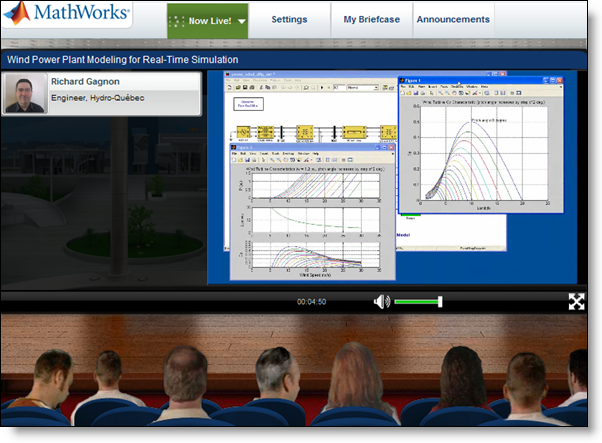 The Virtual Conference Hall at the MathWorks Energy Virtual Conference.