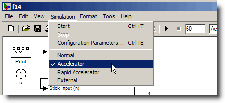 Simulation mode can be set to Normal, Accelerator or Rapid Accelerator for optimal performance.