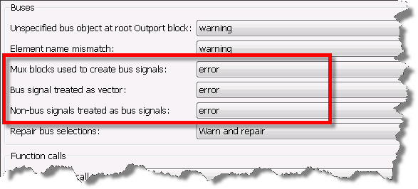 Recommended settings for Buses
