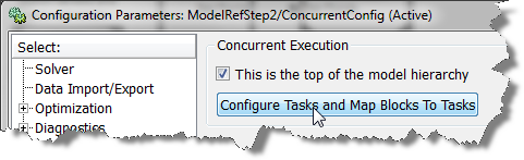 Opening the Concurrent configuration set