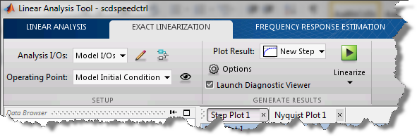 Exact Linearization tab