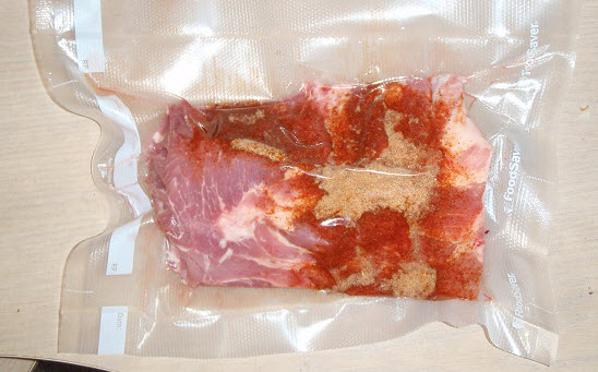 Vacuum sealed pork ribs