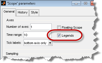 Simulink Scope parameters