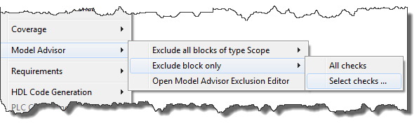 Excluding a block from Model Advisor Analysis