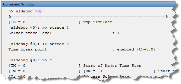 Launching the Simulink Debugger from command line