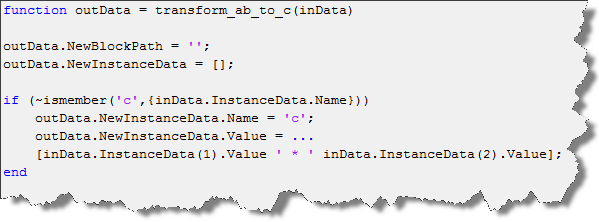 Example transformation function