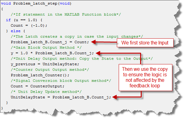 Generated Code with latch